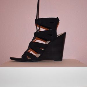 Black Lace Up Wedge